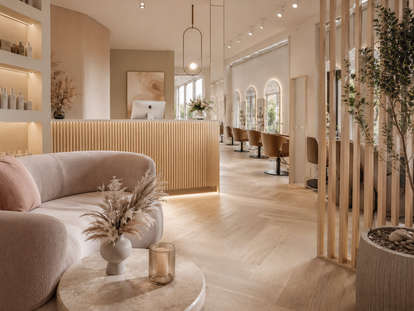 Salon-Interieur – ruhige, helle Atmosphäre